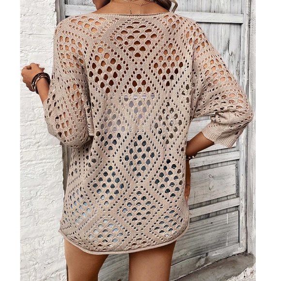 Cozy Semi Sheer Lightweight One Shoulder Top - Picture 3 of 11